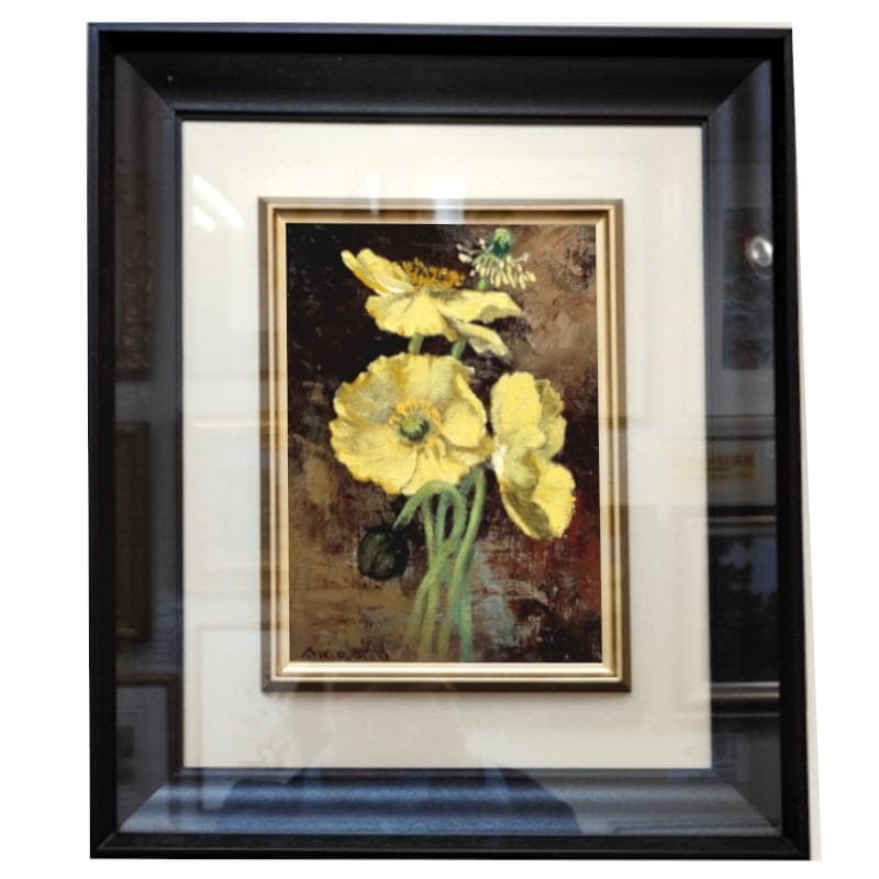 Uchida Akira 'Yellow Poppy' Oil Painting SM (1 of 6)