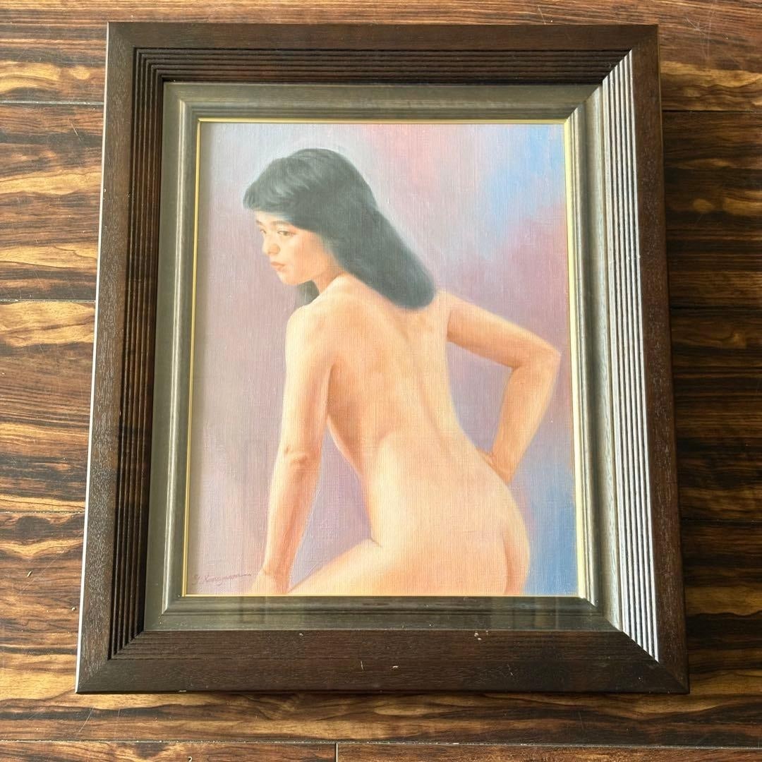Yusuke Kanazawa 'Nude' oil painting: Kanazawa Yfu's 'Naked' oil painting on F6 canvas, framed portrait oil paintingProduct DescriptionPlease view the photos for details and make your decision.Please note that due to lighting conditions,