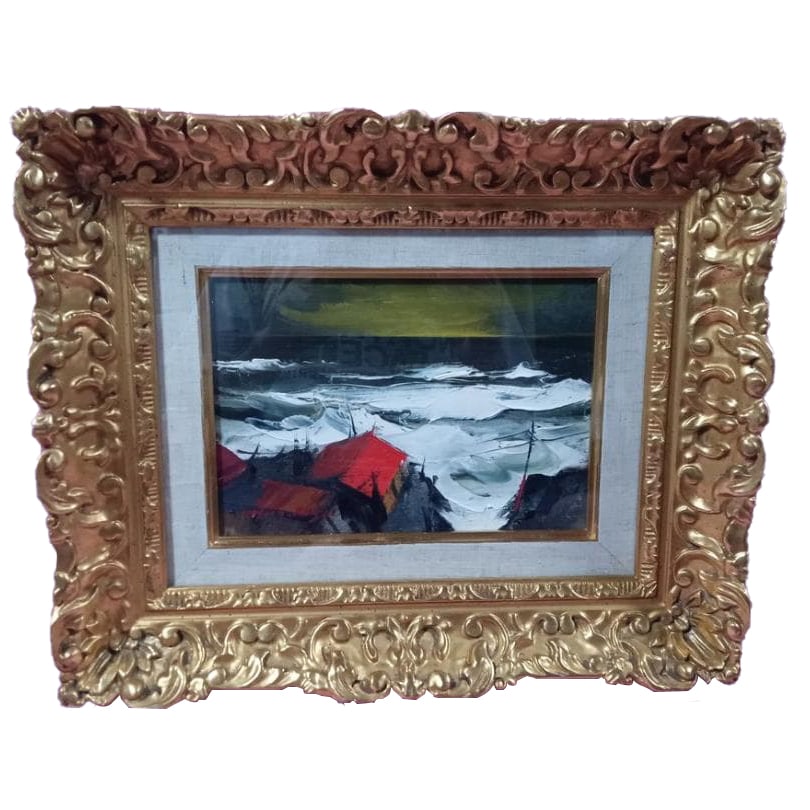 Gaskyev's oil painting 'The North Sea and Red Tiles' (1 of 6)