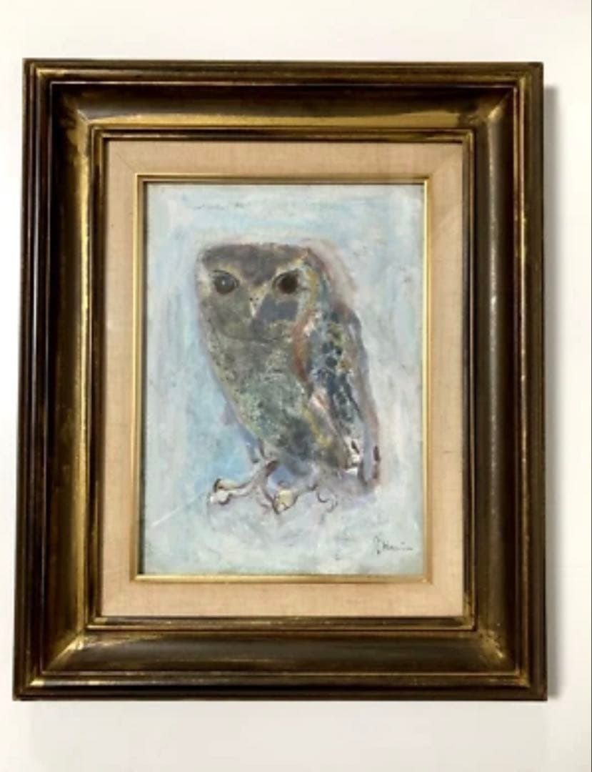 Yuzuki Chizuki oil painting 'Children of the Owl' original (with frame) interior decoration (1 of 10)