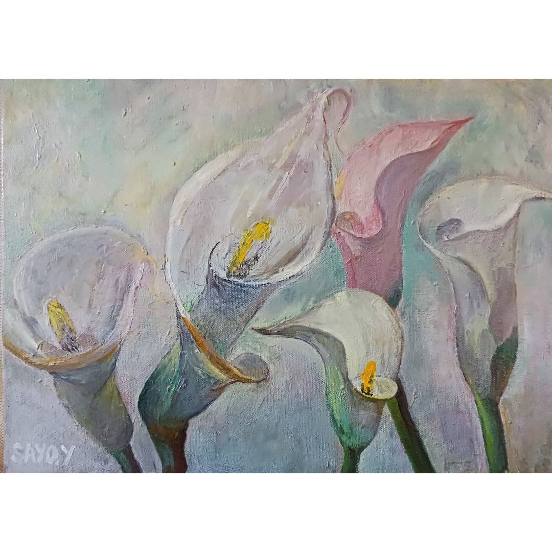 Exquisite floral oil painting: Beautiful flower oil painting, F4 size, canvas only, hand-painted, signed100Product DescriptionA beautiful flower painting created by an unknown artist.This was created with oil paint on canvas.Image