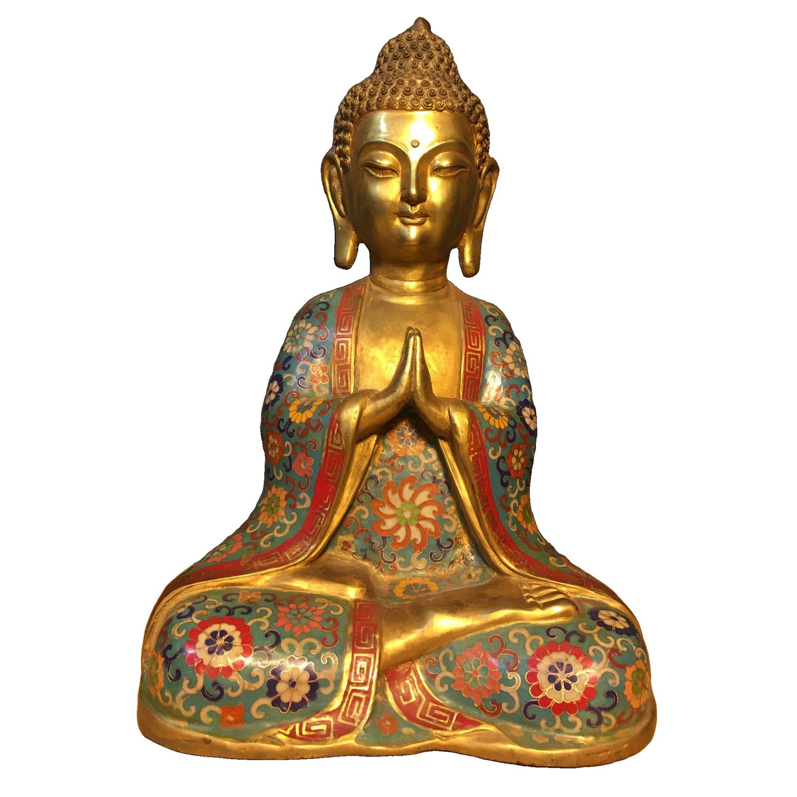 Cloisonne Buddha Statue: Length 33 centimeters, width 3 centimeters, span 60 centimeters when opened Freight: 1.International Freight: Foreign shipping charges are determined by destination. 2.Photos, descriptions and valuati