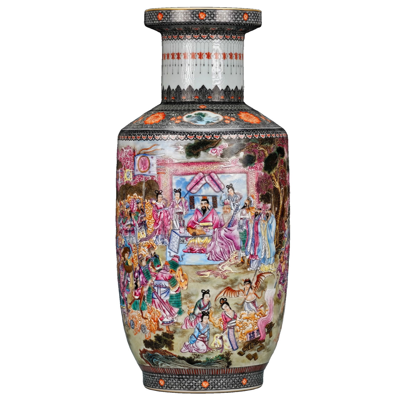 Qianlong Period Famille Rose Bottle with Full Landscape Decoration (1 of 14)