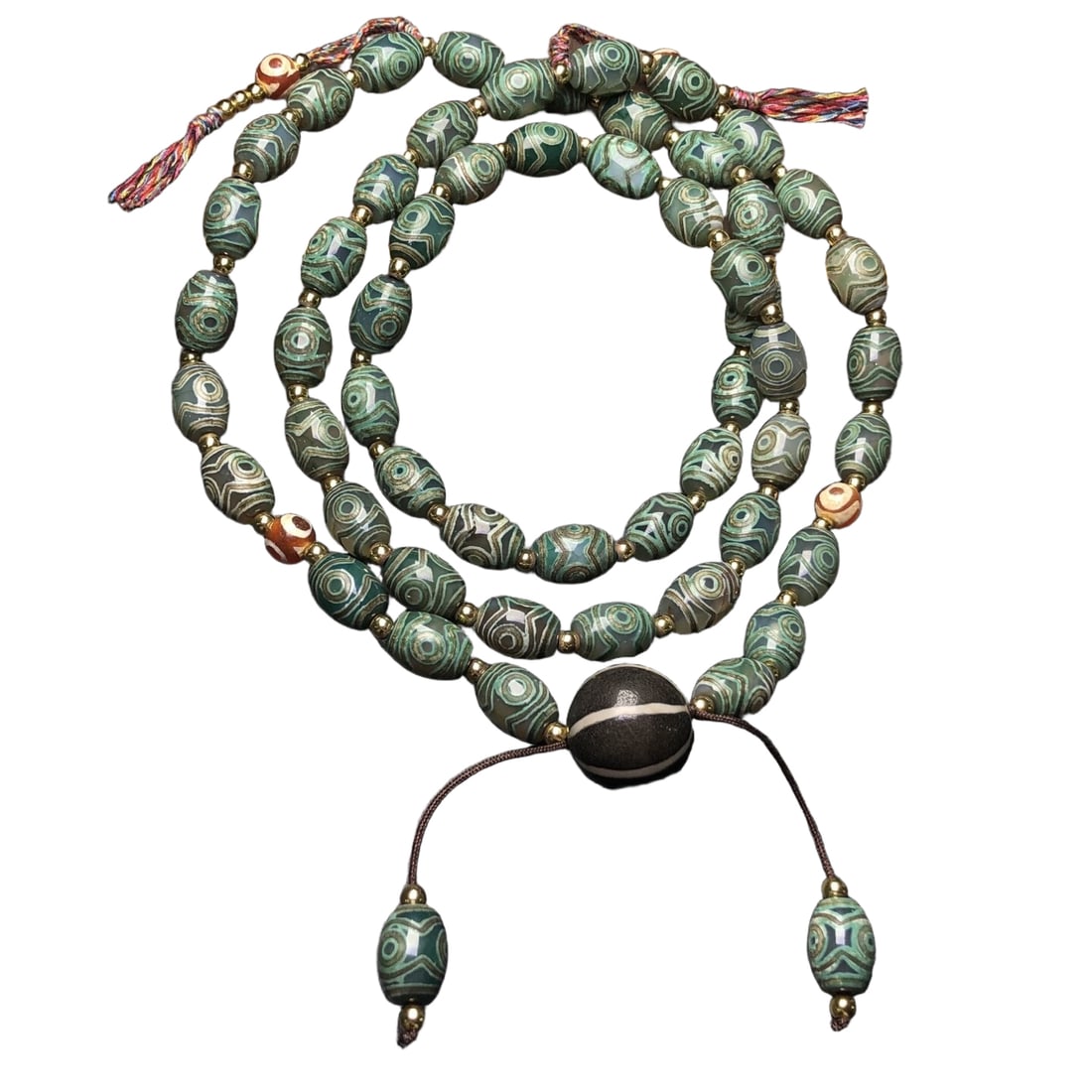 Three-eyed Dzi Bead Necklace (1 of 10)
