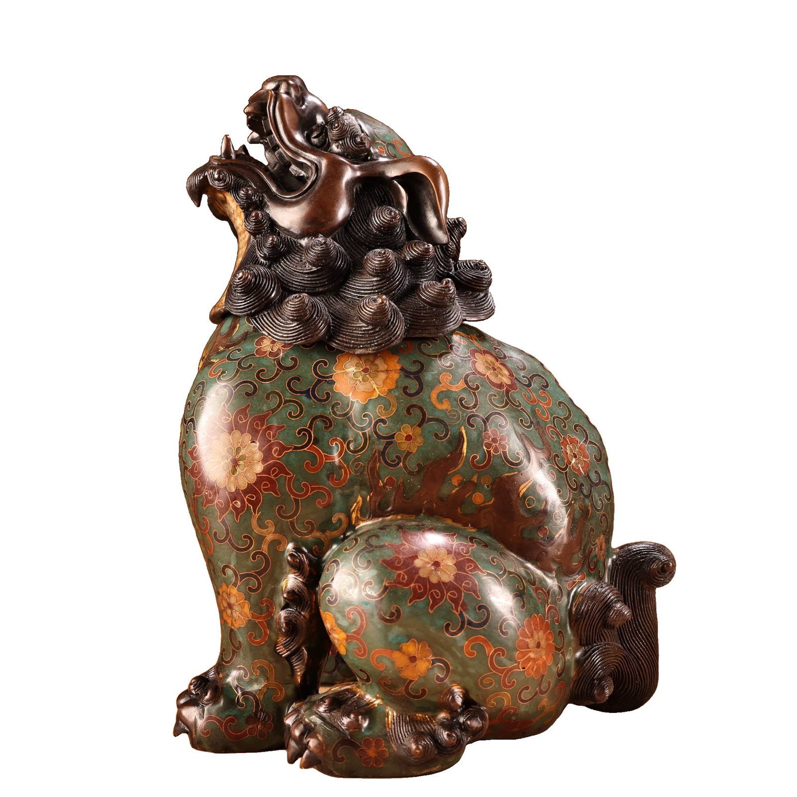 Cloisonne Enamel Famille Rose Vase: Rare old collection pure copper full copper high relief embossed cloisonne enamel color sky vaseExquisite craftsmanship, elegant shapeWeight 4500 grams, height 31 centimeters, width 22 centimeters Fre