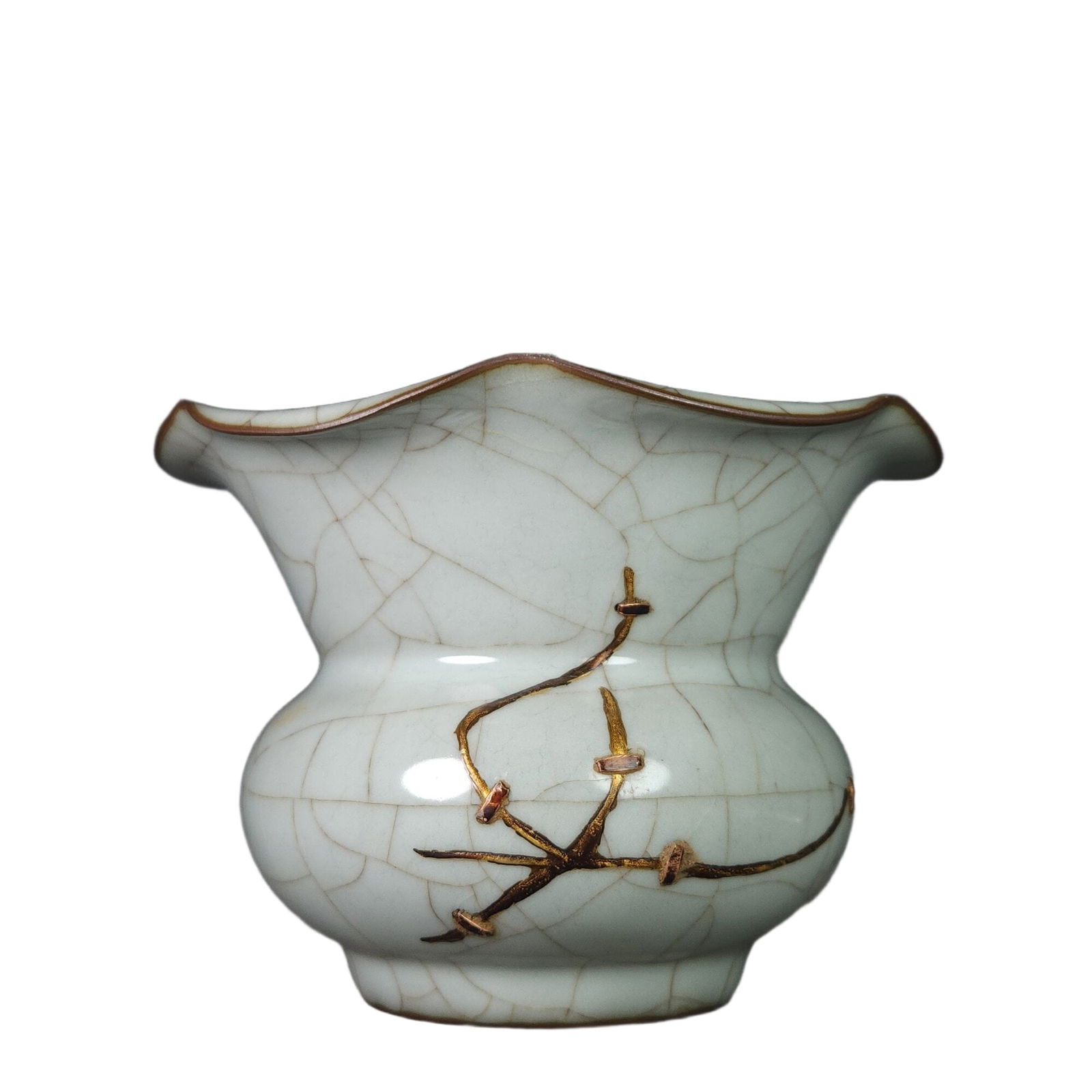 Song Dynasty Official Kiln Saw Nail Flower Mouth Slag Bucket (1 of 10)