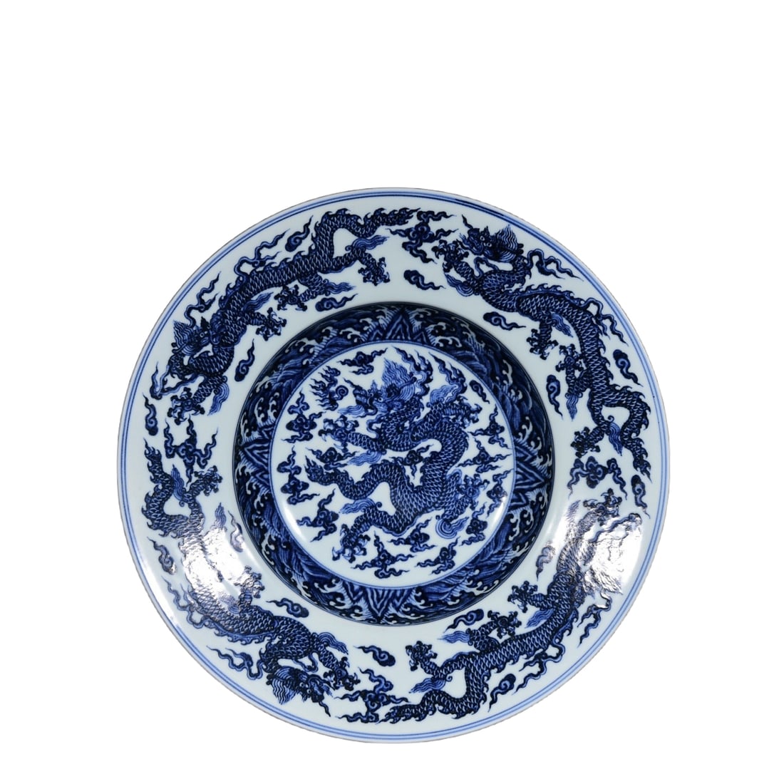 Ming Dynasty Blue and White Five Dragon Pattern Dish (1 of 10)