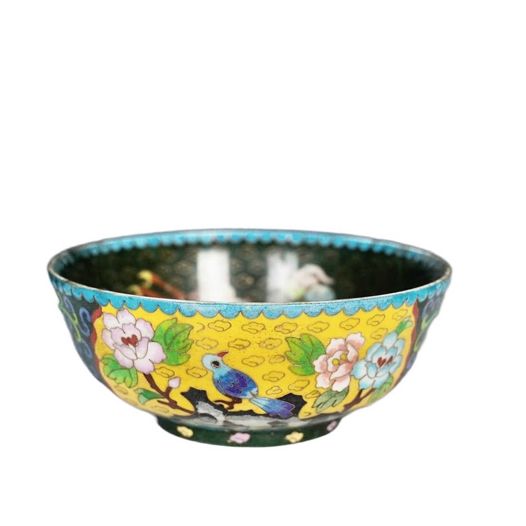 Ming Chenghua Cloisonne Enamel Crane Bowl (1 of 10)