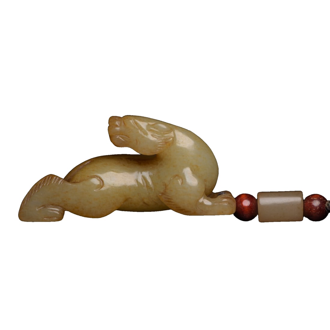 Hetian Jade Beast: Hetian Jade BeastSpecifications: 6.3×2.9×2.7 centimeters, weighs 50 grams.Smooth and lustrous jade quality, exquisite and elegant design, exquisite carving, natural patina, with significant historic