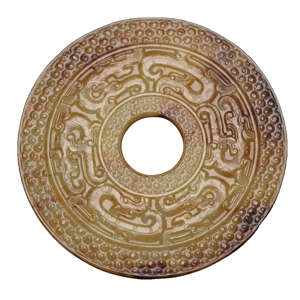 Hetian Jade Bi: Hetian jade discSpecification: 12×12×0.6 cm, weighs 160 grams. Freight: 1.International Freight: Foreign shipping charges are determined by destination. 2.Photos, descriptions and valuations have be