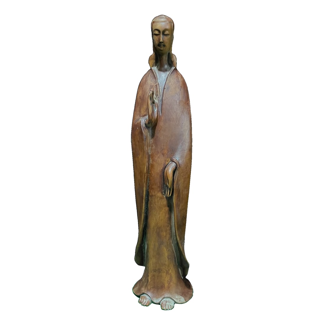 Boxwood Carved Enlightenment Figure: Old Collection: Boxwood Carved Statue of Enlightenment, exquisite carving, with a kind expression, natural patina, and suitable for collection and worship. Freight: 1.International Freight: Foreign