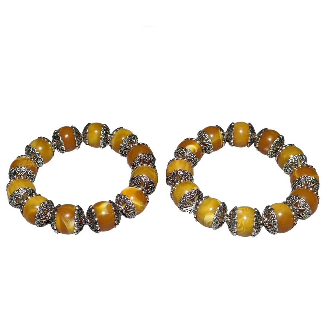 Antique Silver Amber Bracelet (1 of 7)