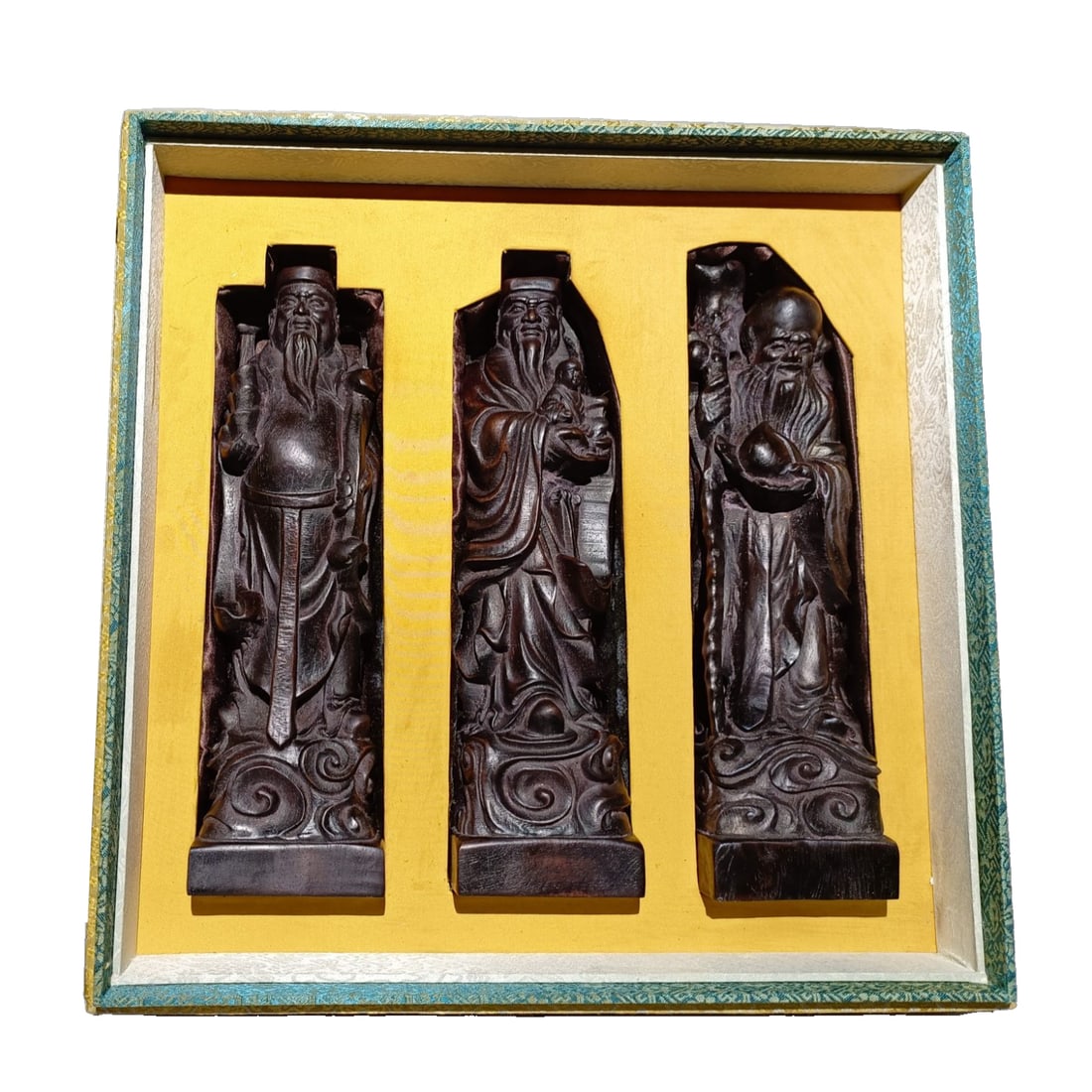 Agarwood Carving of Fu Lu Shou (1 of 9)