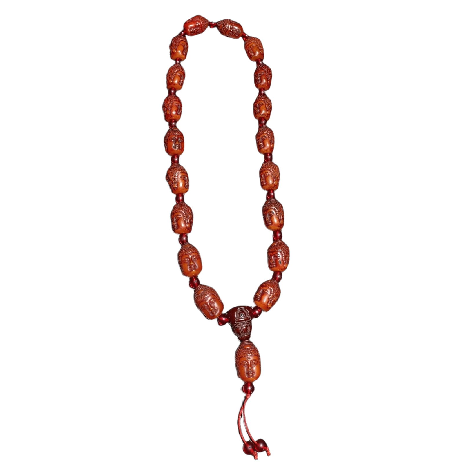 Amber Luohan Buddha Statue Holding Prayer Beads (1 of 10)