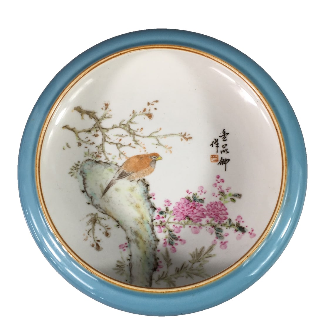 Hand-painted Pastel 'Birds Sing and Flowers Smell' Brush Washer: Treasure. Hand-painted pastel 'Birds Chirping and Flowers Blooming' brush washer, handmade, well-arranged, clear and spacious, prominent theme, distinct layers, lifelike images, hand-painted objects