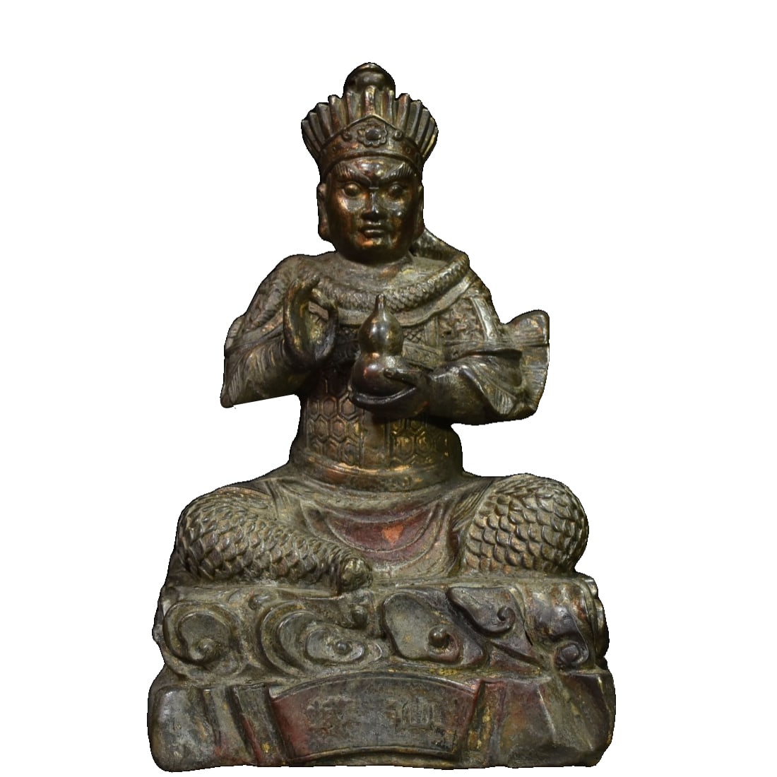 Antique Fine Cast Bronze, Gilded Bronze, Gourd-holding Serpent Deity, Home Decor Art Piece: Antique fine bronze casting, bronze with gold mud, holding a gourd snake fairy, home text decorationSize: Height 30 cm, Length 18 cm, Thickness 15 cmWeight: 7.8 jin Freight: 1.International Freight: