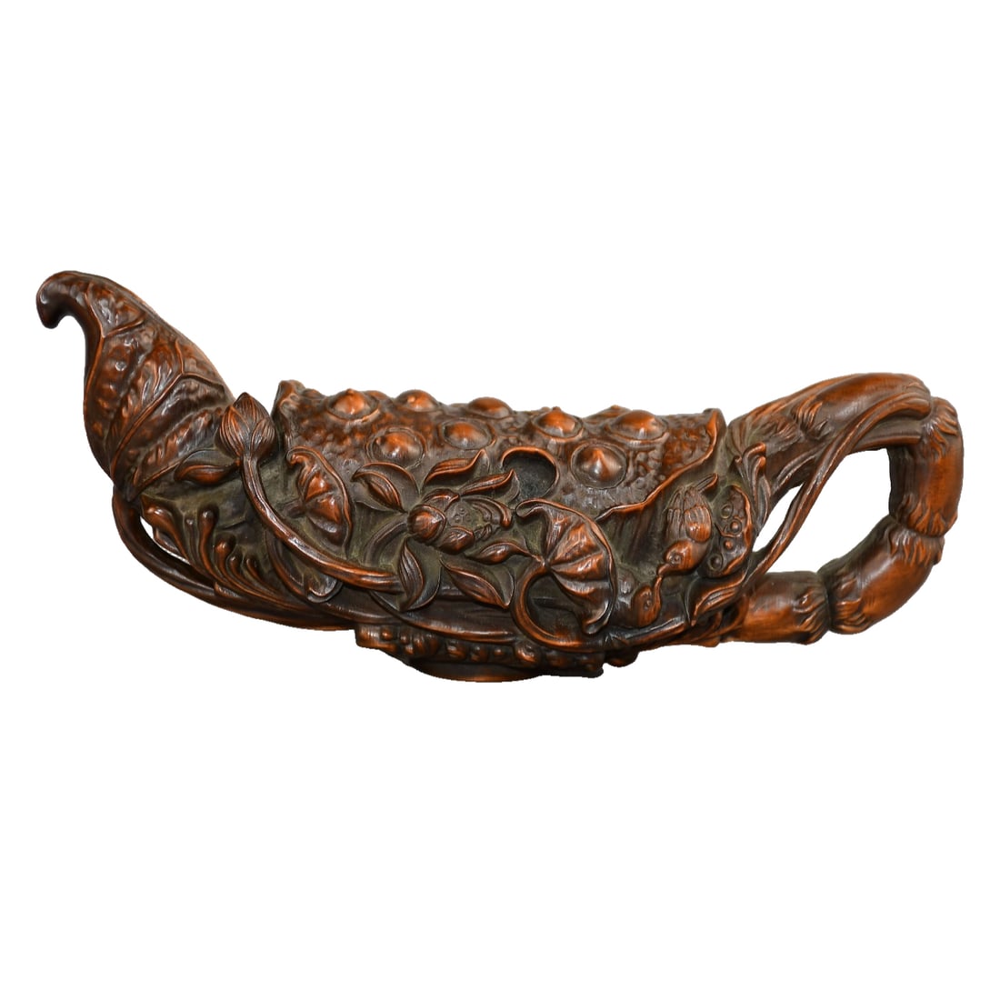 Premium Boxwood Lotus Pod Ornament: Exquisite boxwood lotus pod decoration, size: 20*8.5*6.5 cm, weight: 261.9g; Freight: 1.International Freight: Foreign shipping charges are determined by destination. 2.Photos, descriptions and