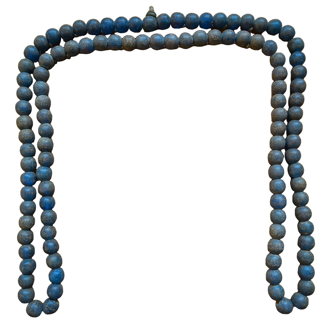 Blue Amber Buddhist Beads: Lapis lazuli Buddhist beads with old and mature shell, natural splitting, transparent when light passes through, perfect without flaws, excellent for collection (12*10) mmLength: 766 mmWeight: 45 gram