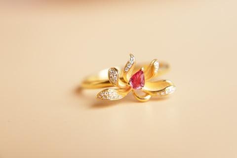18K Gold Ring with Natural Ruby (1 of 10)