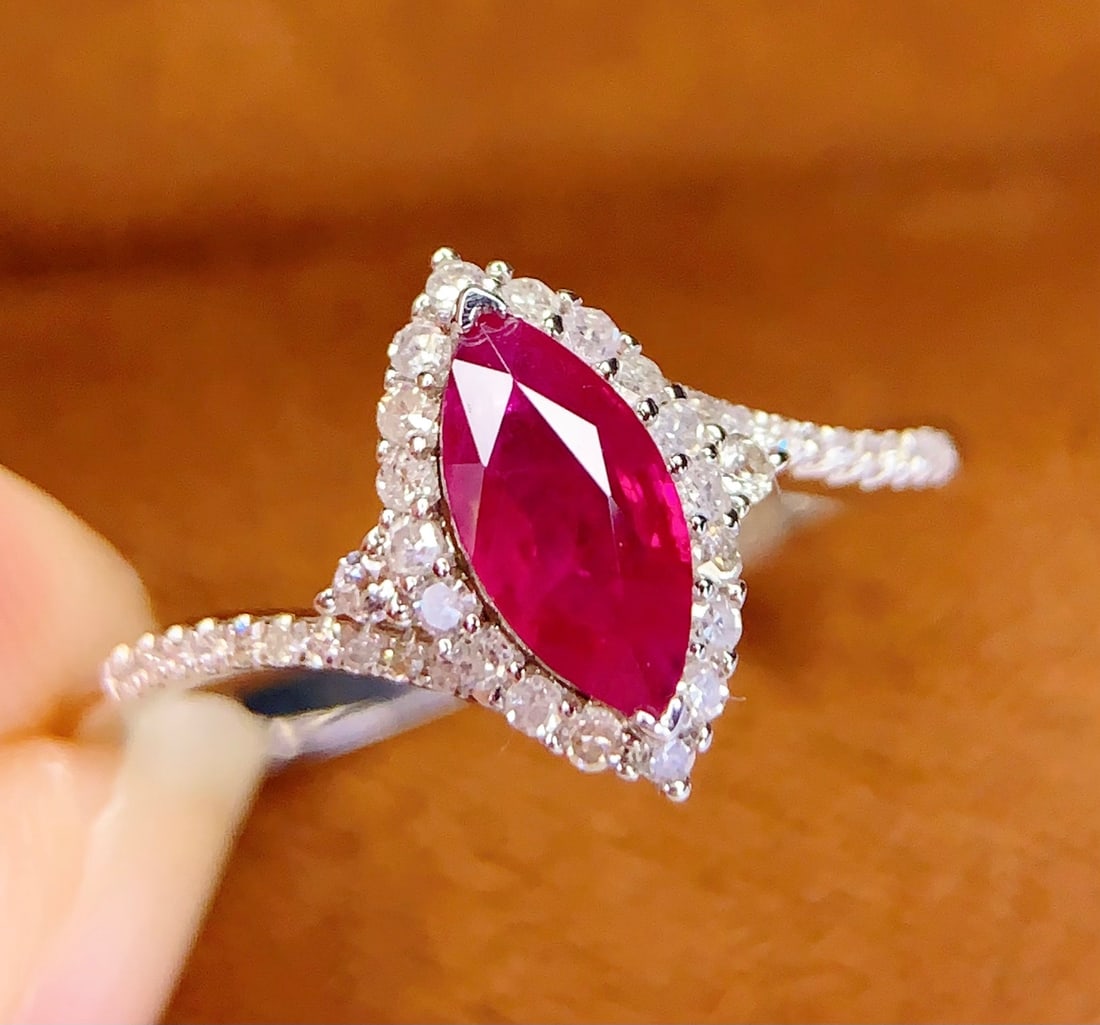 18K Natural Burmese Ruby Ring - 2