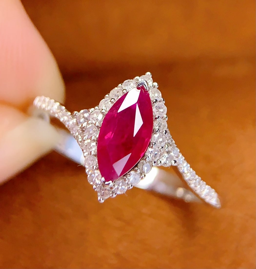 18K Natural Burmese Ruby Ring - 5