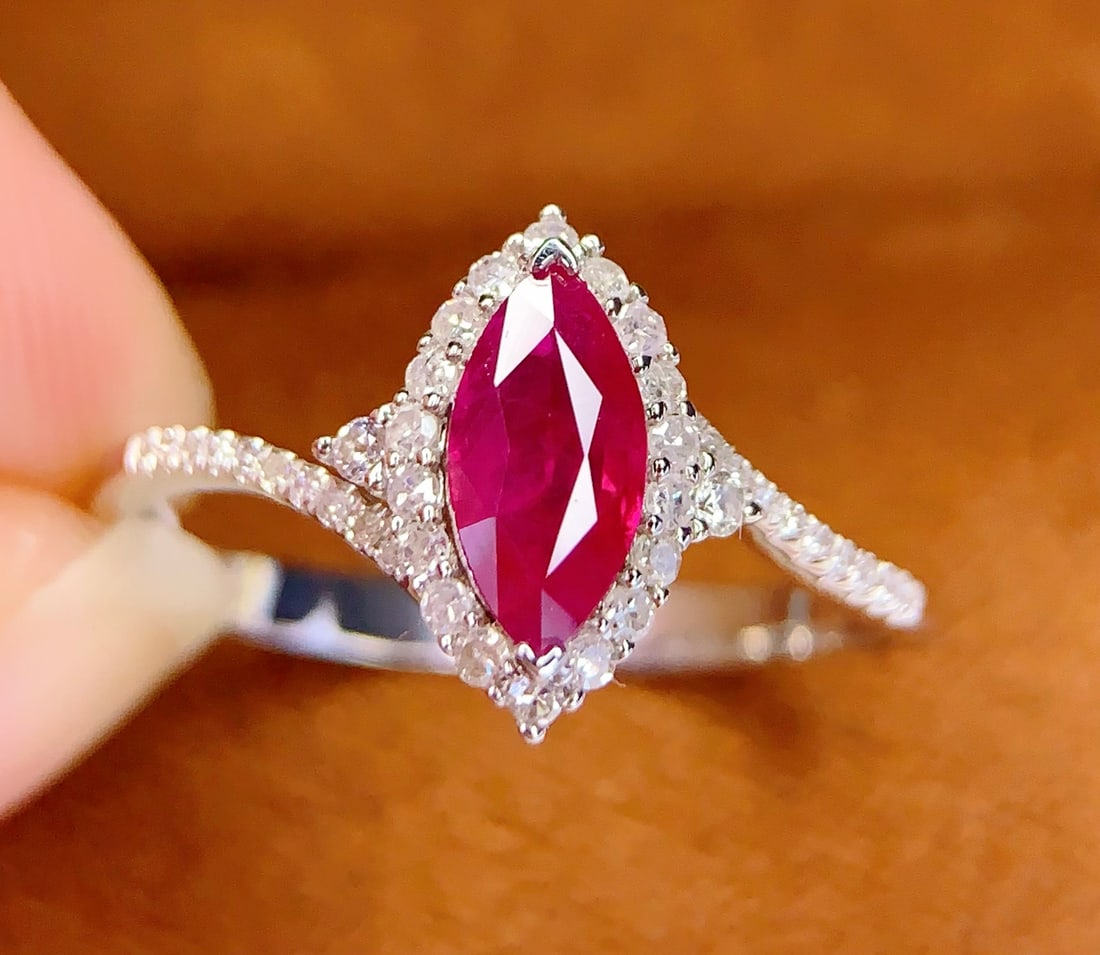 18K Natural Burmese Ruby Ring - 6