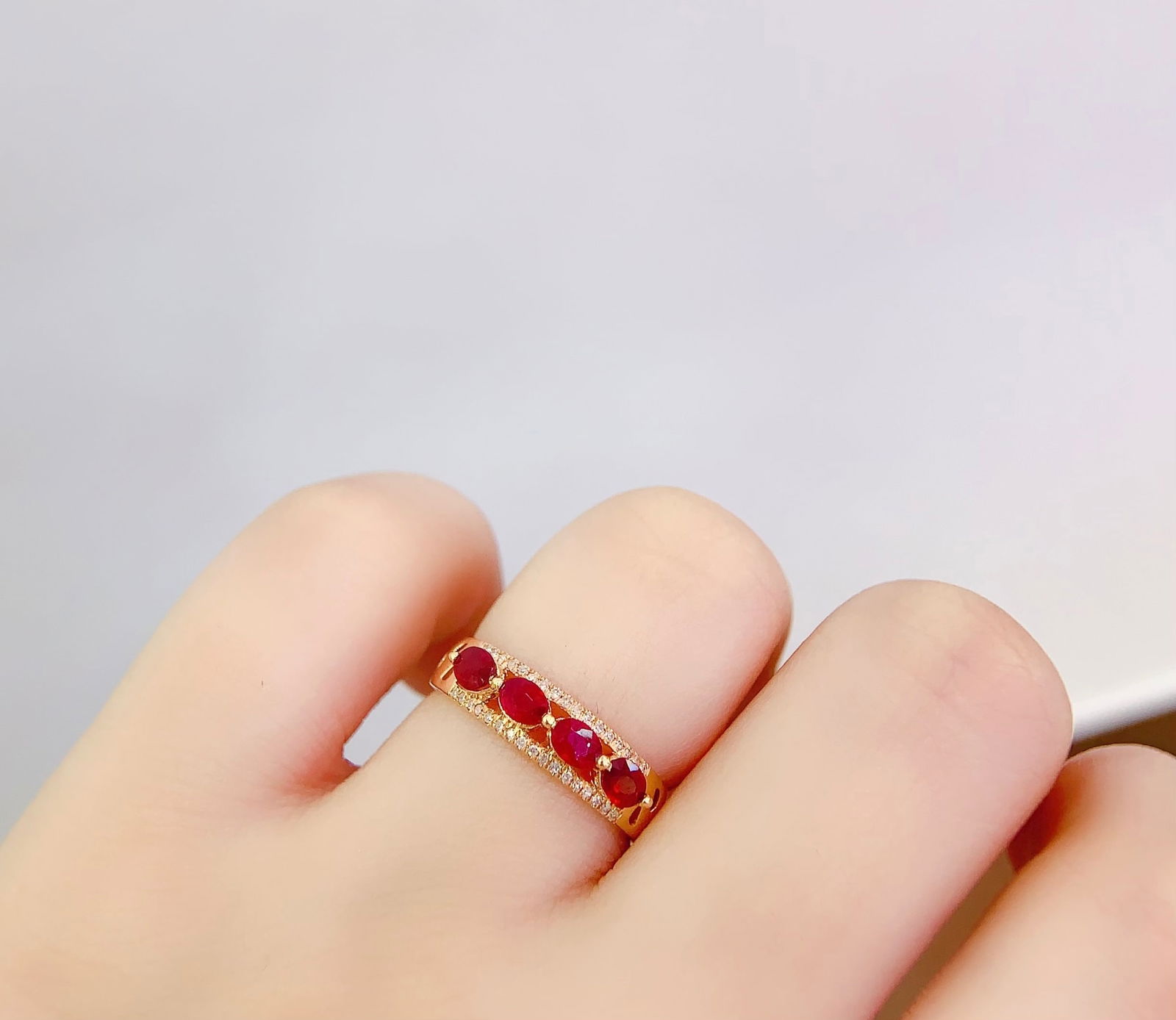18K Gold Ruby Ring - 7