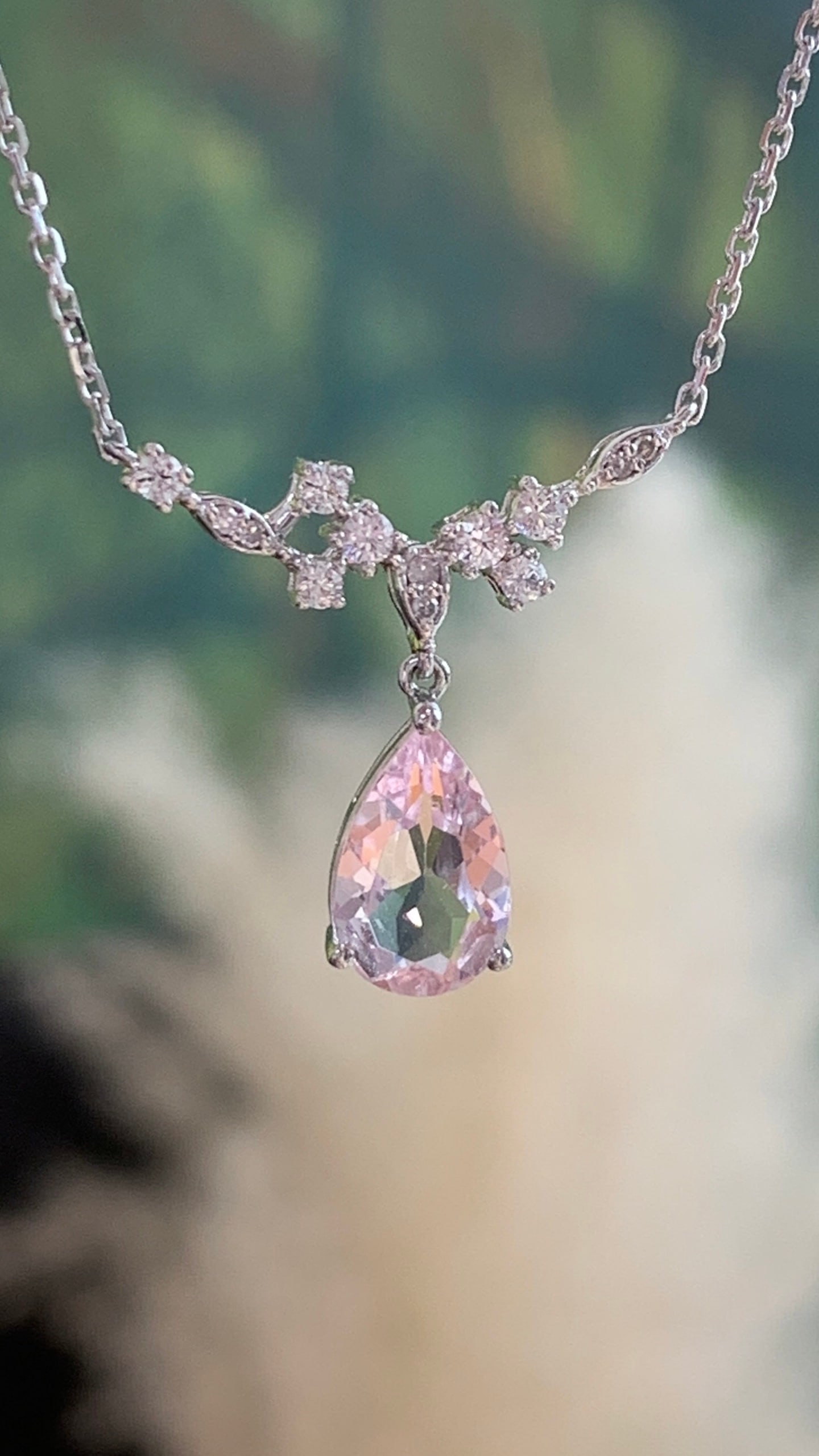 18K Rose Gold Morganite Necklace (1 of 4)