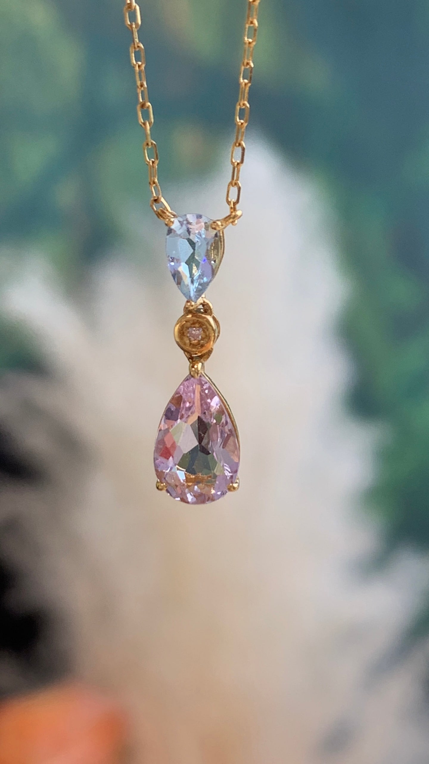 18K Rose Gold Morganite Necklace (1 of 4)
