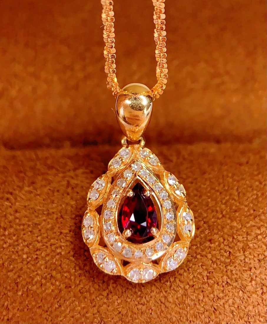 18K Gold Ruby Pendant - 4