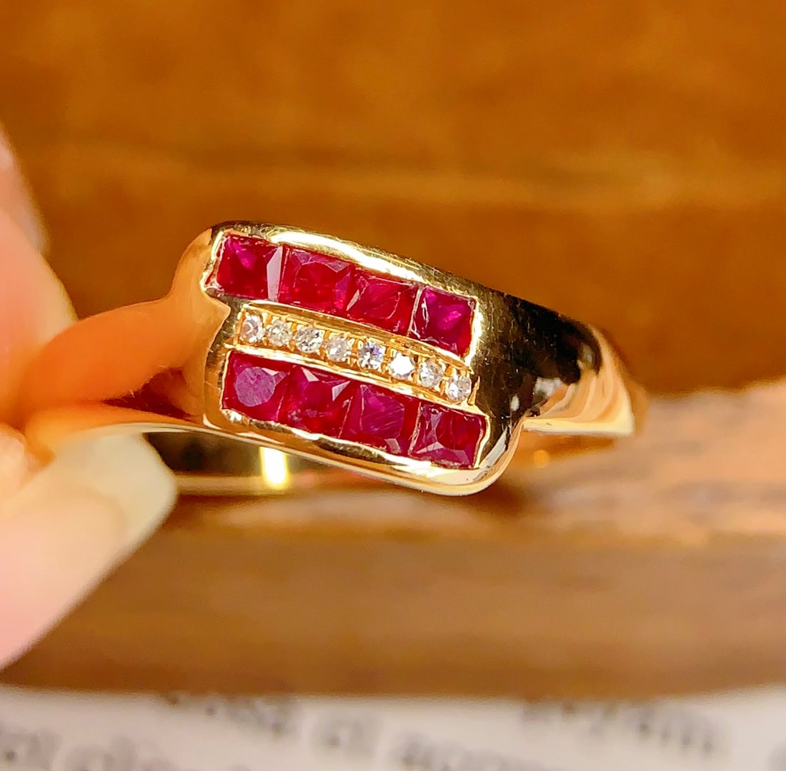 18K Gold Ruby Ring - 6