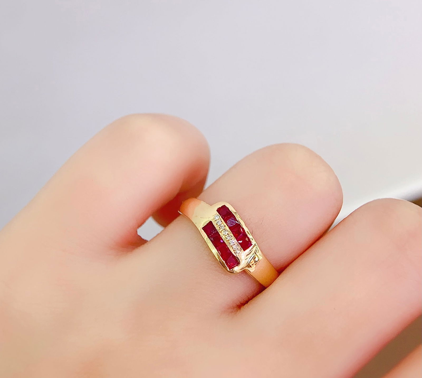 18K Gold Ruby Ring - 7