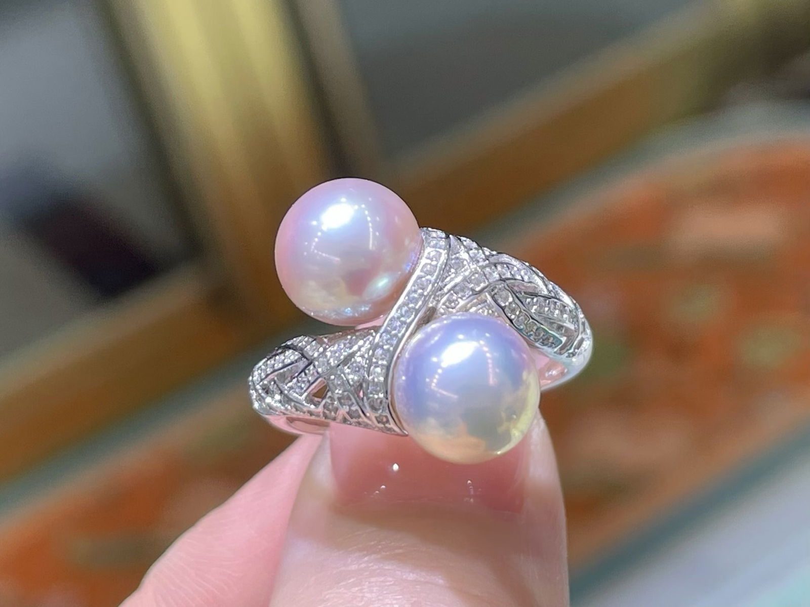 Sterling Silver Natural Freshwater Pearl Ring (1 of 4)