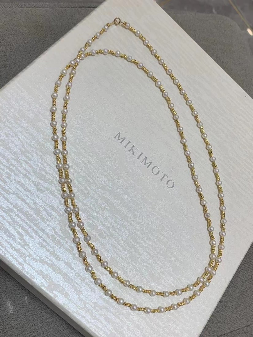 14K Gold Natural Freshwater Pearl Necklace: 5?6mm natural freshwater non-nucleated pearls, perfectly round with strong luster. 14k gold-plated. Total length 95cm. 1.International Freight: Foreign shipping charges are determined by destination.
