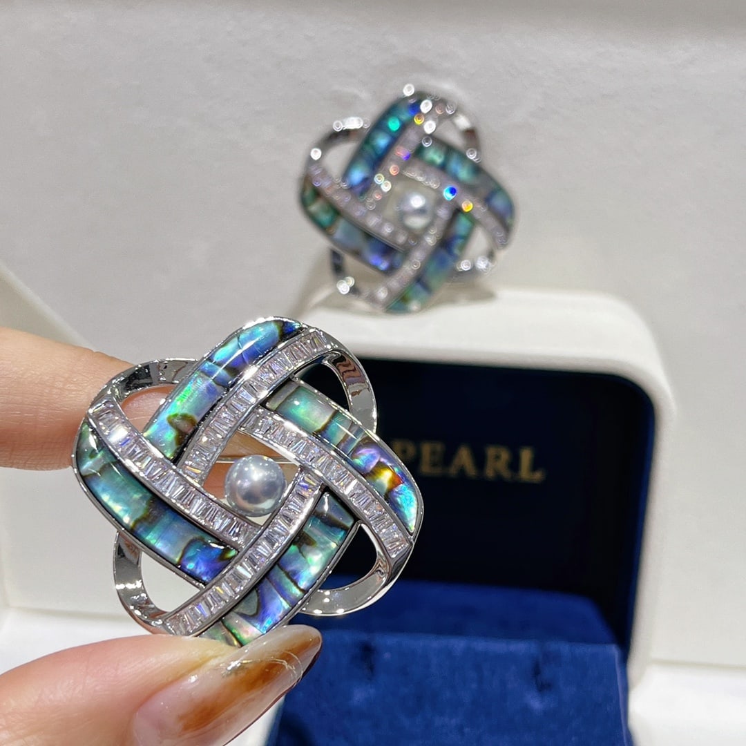 Deep Sea Abalone Shell Pearl Brooch (1 of 6)