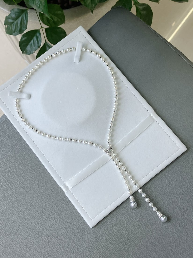 Natural Freshwater Pearl Necklace: Natural Freshwater Pearl Wool Chain Long Necklace Multi-purpose Chain 5mm Near Round Bright Basic Flawless Waist Chain Necklace 1.International Freight: Foreign shipping charges are determined by dest
