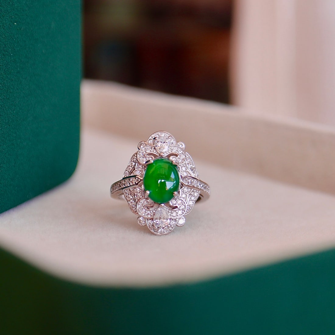 Silver Jadeite Ring - 3