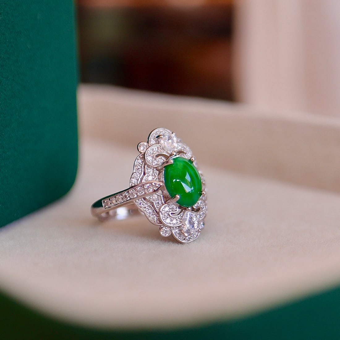 Silver Jadeite Ring - 4