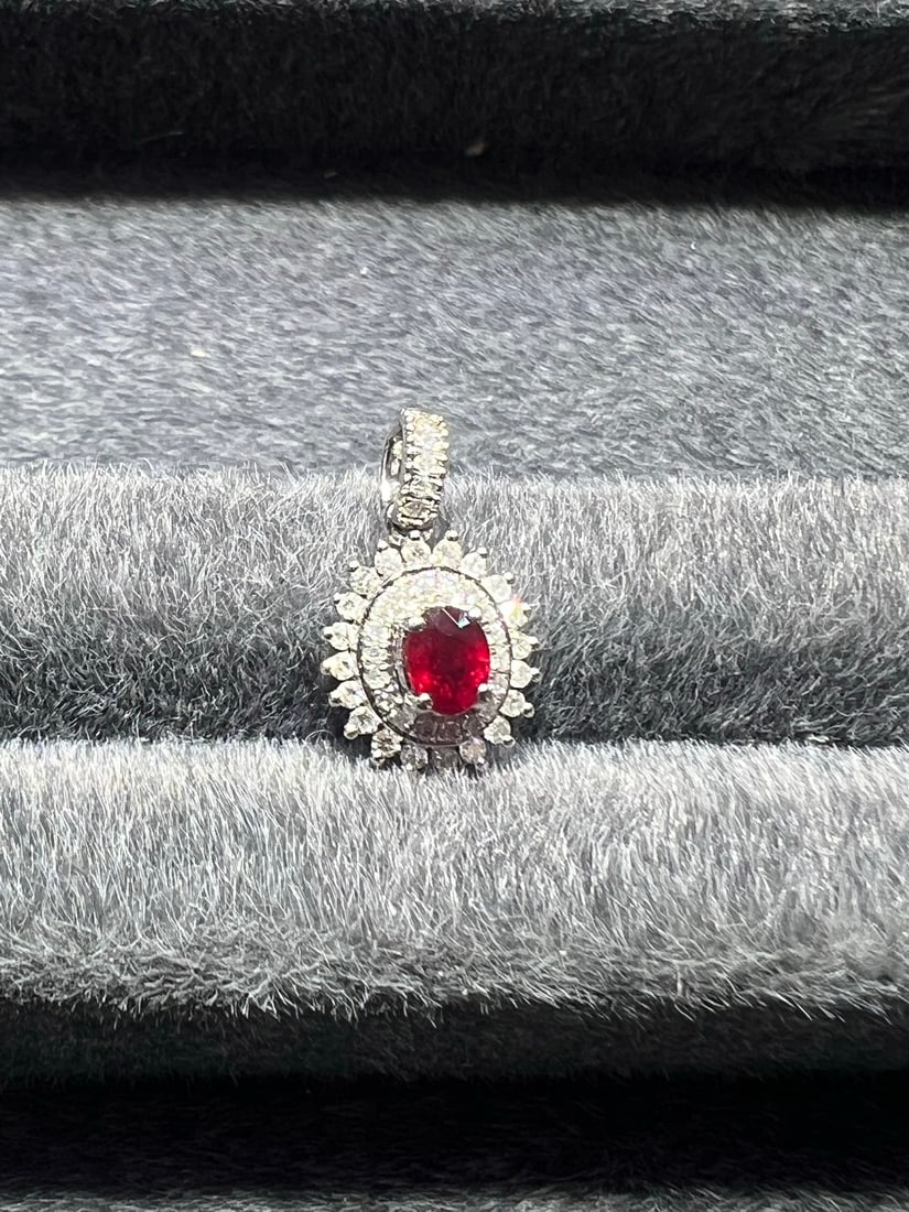18K Gold Ruby Pendant - 2