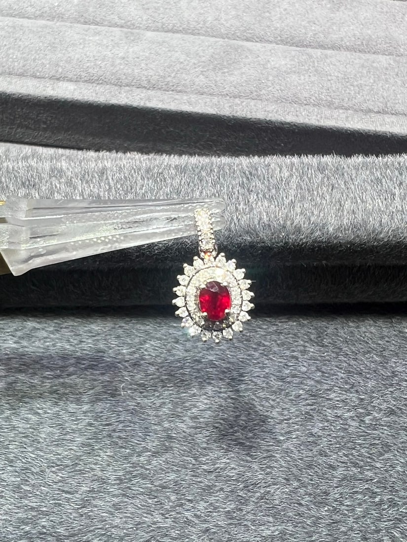 18K Gold Ruby Pendant - 5