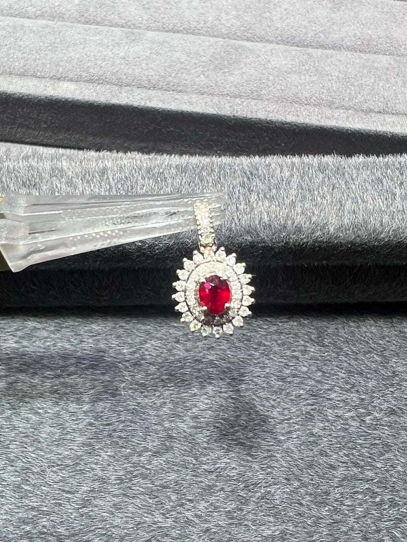 18K Gold Ruby Pendant - 6