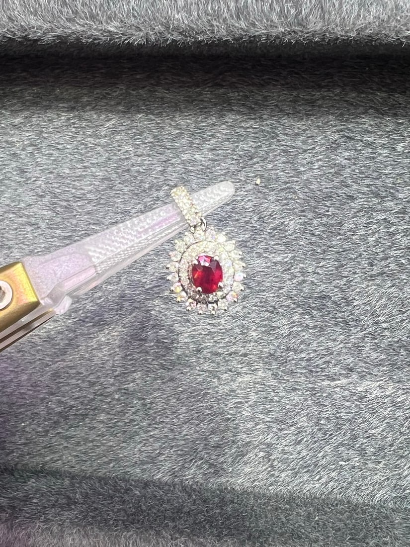 18K Gold Ruby Pendant - 8