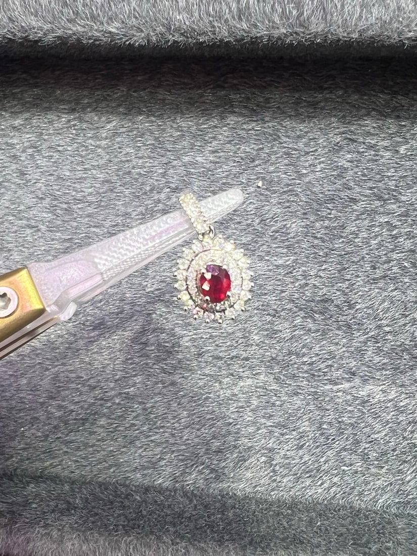 18K Gold Ruby Pendant - 9