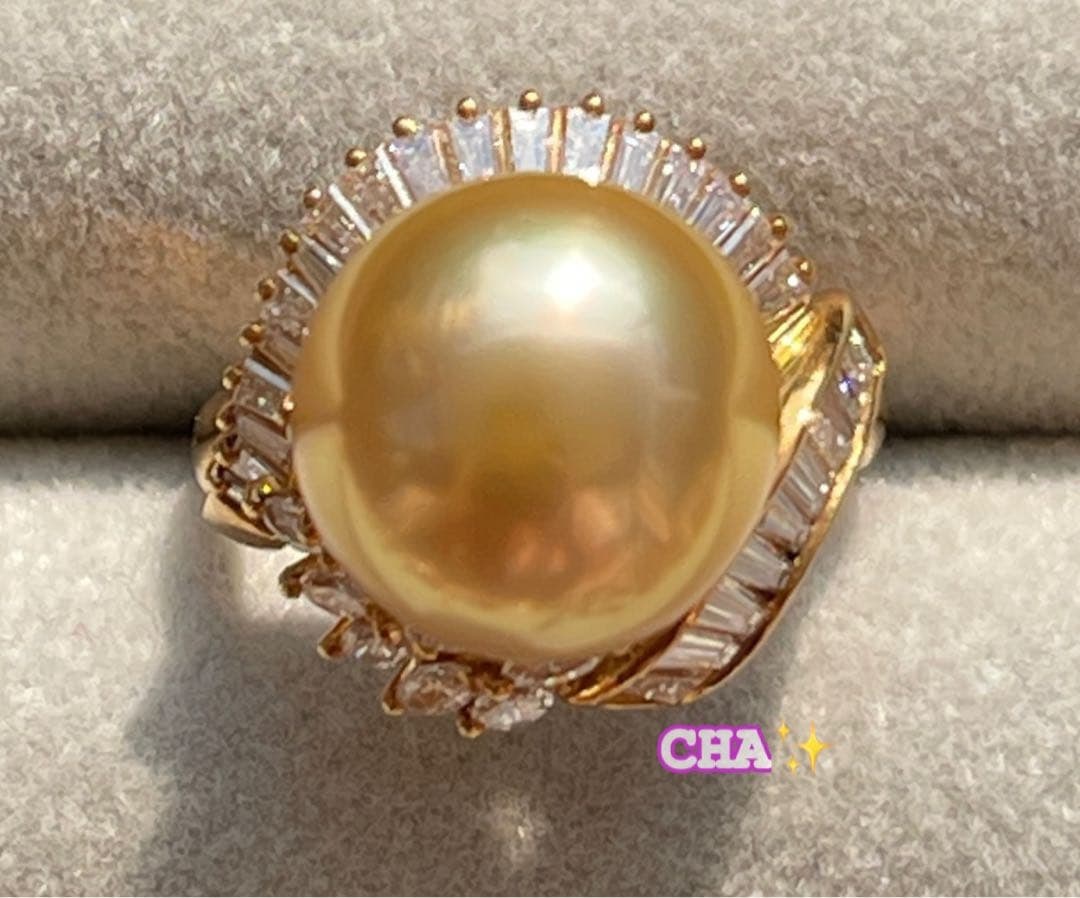 second-hand Pearl, Natural Diamond, Gold Ring (1 of 17)