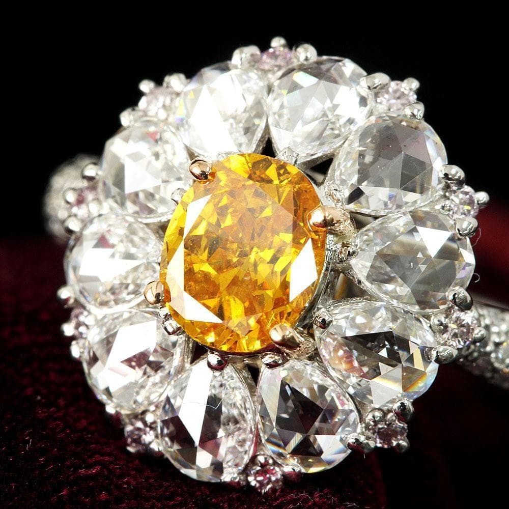 Vivid Yellow Orange Diamond Ring (1 of 8)