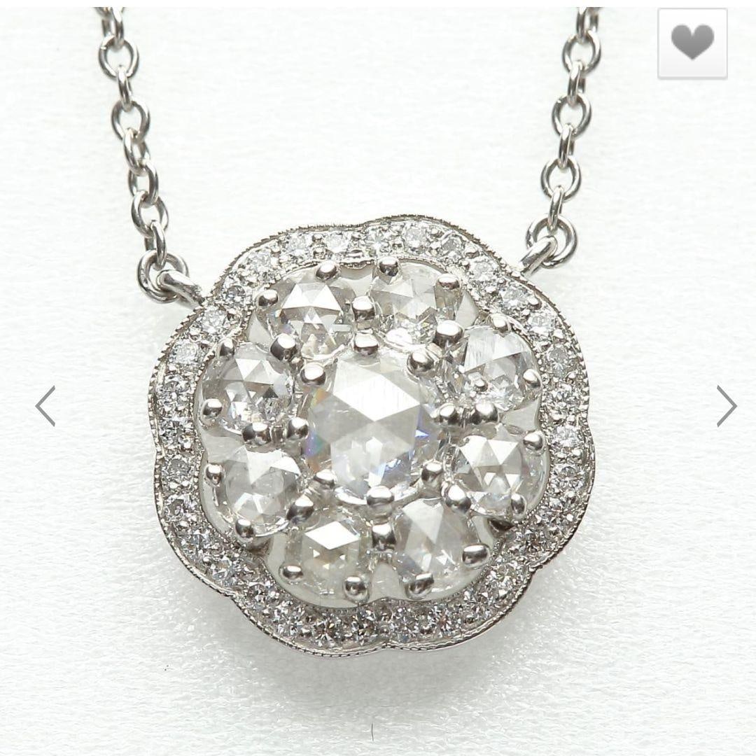 Second-hand Rose Cut Diamond Ring and Pendant Set: Set of rose-cut diamond ring and pendant, Japanese size 12.5-13Pt9509 rose-cut diamonds / 1.26 caratsMaximum pattern width 15 x 15 millimetersWeight: 7.74 grams2021 TIFFANY flagship store refined vers