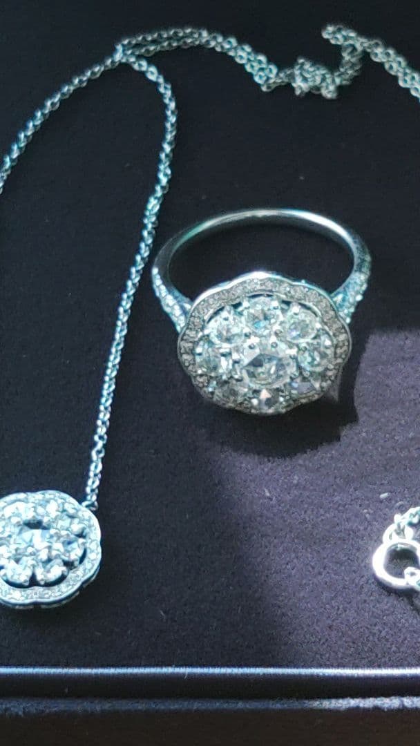 Second-hand Rose Cut Diamond Ring and Pendant Set - 8