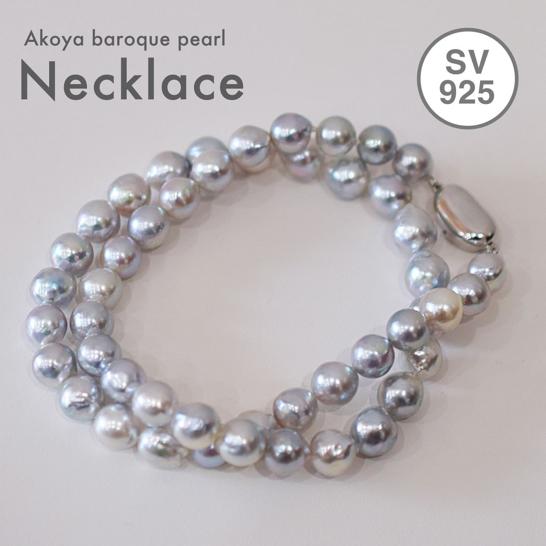 Second-hand Baroque Pearl Natural Color Necklace Akoya Pearl Necklace: 8-9mm Baroque Akoya Pearl Necklace Natural Color Akoya Pearl Necklace Genuine Pearl Size: Largest size: about 8mm - about 9mm Baroque pearls are irregular in shape, so these are approximate maximum si