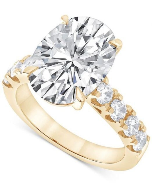 Second-hand Cultured Diamond Oval Engagement Ring: Cultured Diamond Oval Engagement Ring 14K Gold Oval Cultured Diamond Engagement Ring (Total Weight 5 Carats) There may be significant differences between different brands, products, and designs. Freig