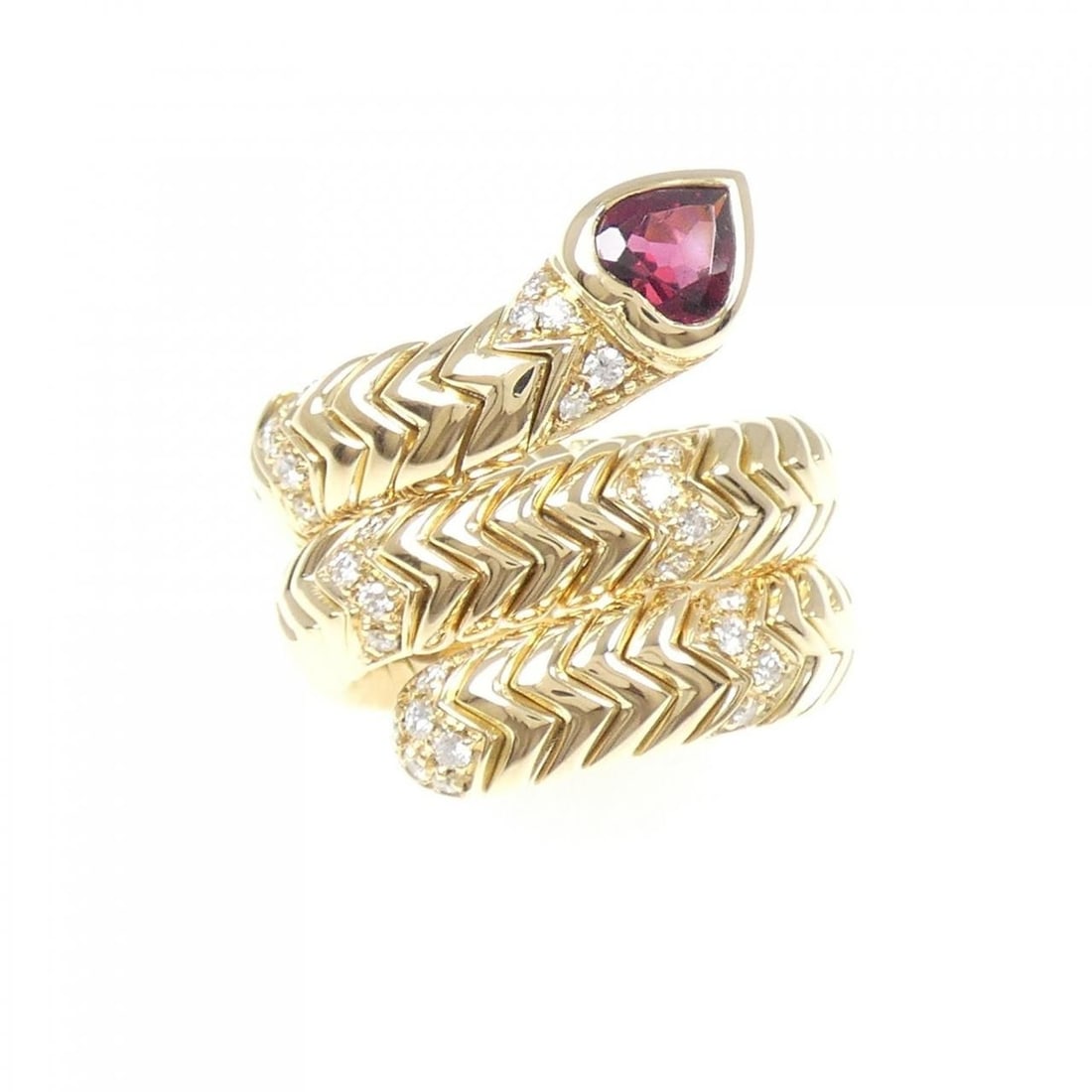 Bvlgari Spiga Ring: Bvlgari Spiga Ring Bvlgari Spiga Ring 750 gold second-hand item A female maximum width approximately: 20.7 millimeters about 21.8 grams Freight: 1.International Freight: Foreign shipping charges are d